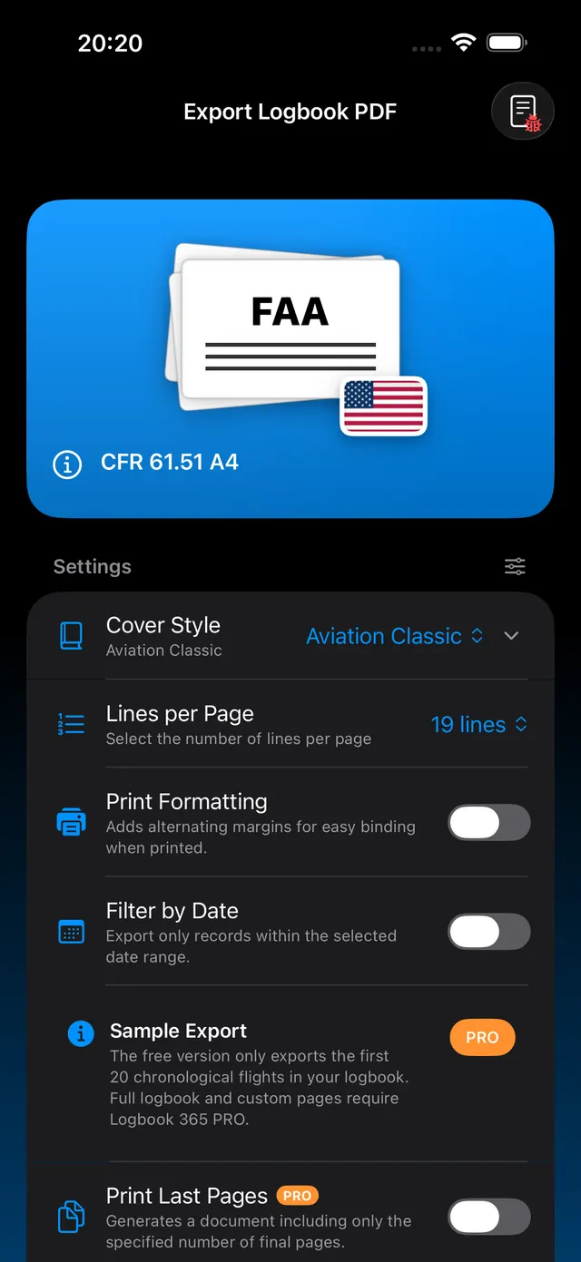 PDF Export — Logbook 365
