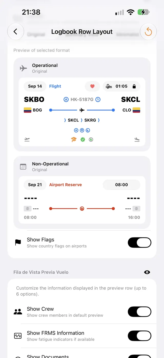 Logbook layout — Logbook 365